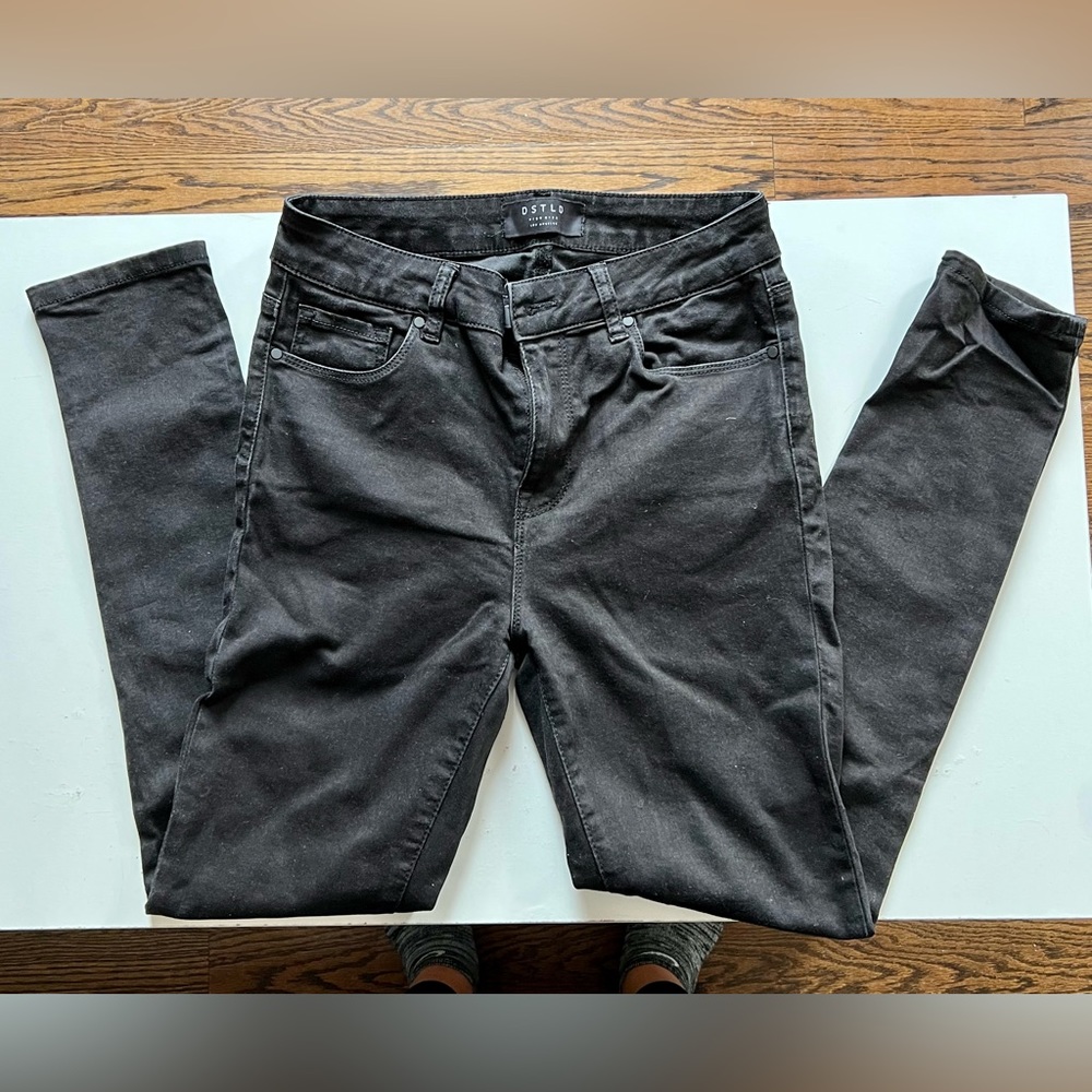 DSTLD All Black High Rise Skinny Jeans 30x28